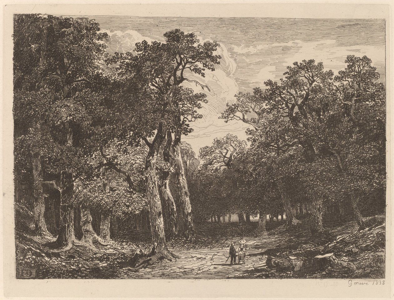 Couple in a Clearing by Alexandre Calame