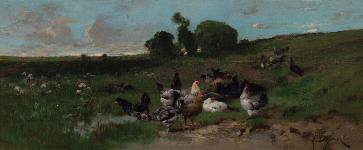 Animated landscape of chickens by Alexandre Defaux