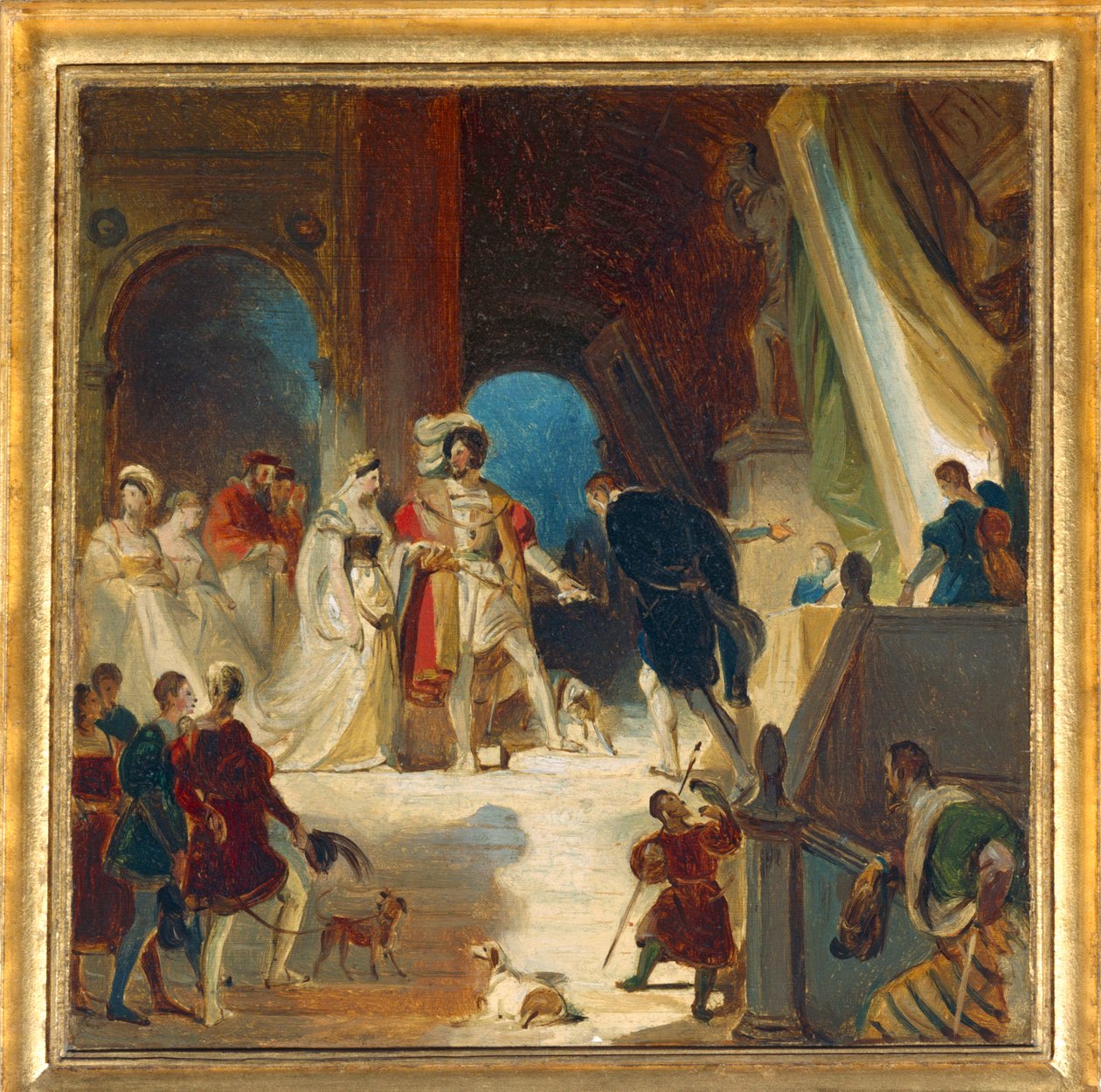 Francis I and his court receive works from Italy by Primaticcio by Alexandre Evariste Fragonard