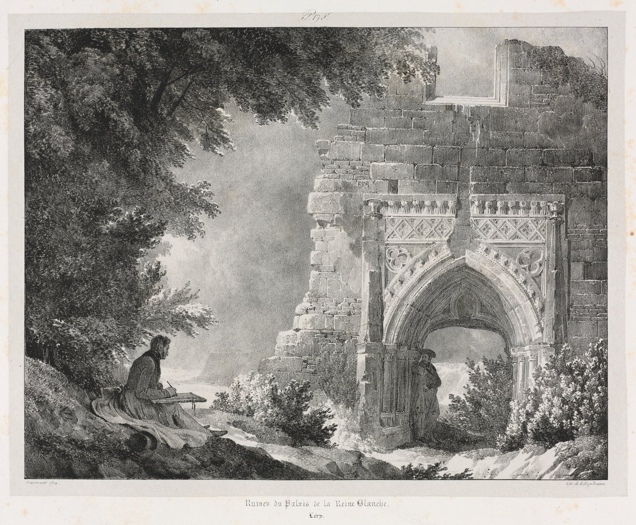 Picturesque and Romantic Journeys in Old France: Ruins of the Palace of the White Queen by Alexandre Evariste Fragonard