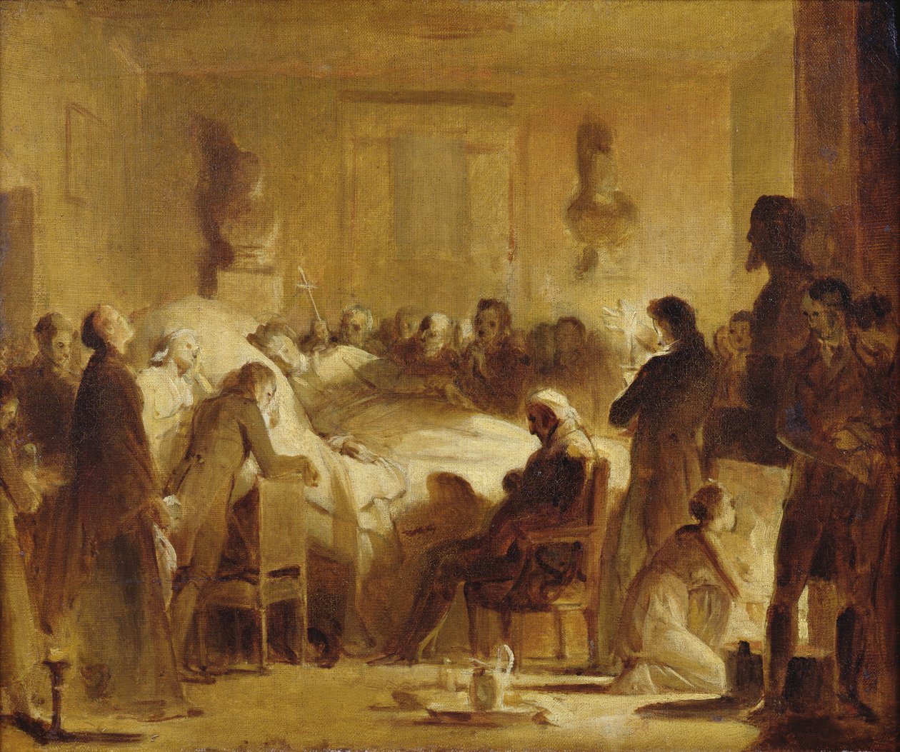 The Last Moments of Charles-Ferdinand of France in the Administration Room of the Paris Opera House, 14th February 1820 by Alexandre Evariste Fragonard