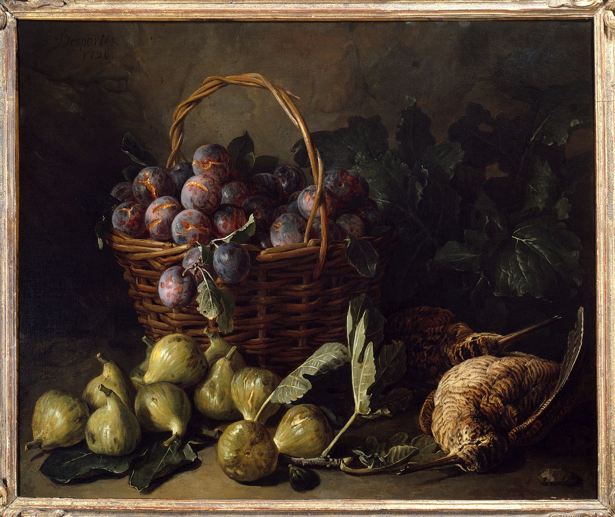 Still Life, Figs and Plums by Alexandre Francois Desportes
