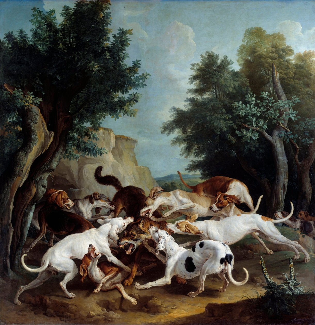 Wolf Hunt by Alexandre Francois Desportes