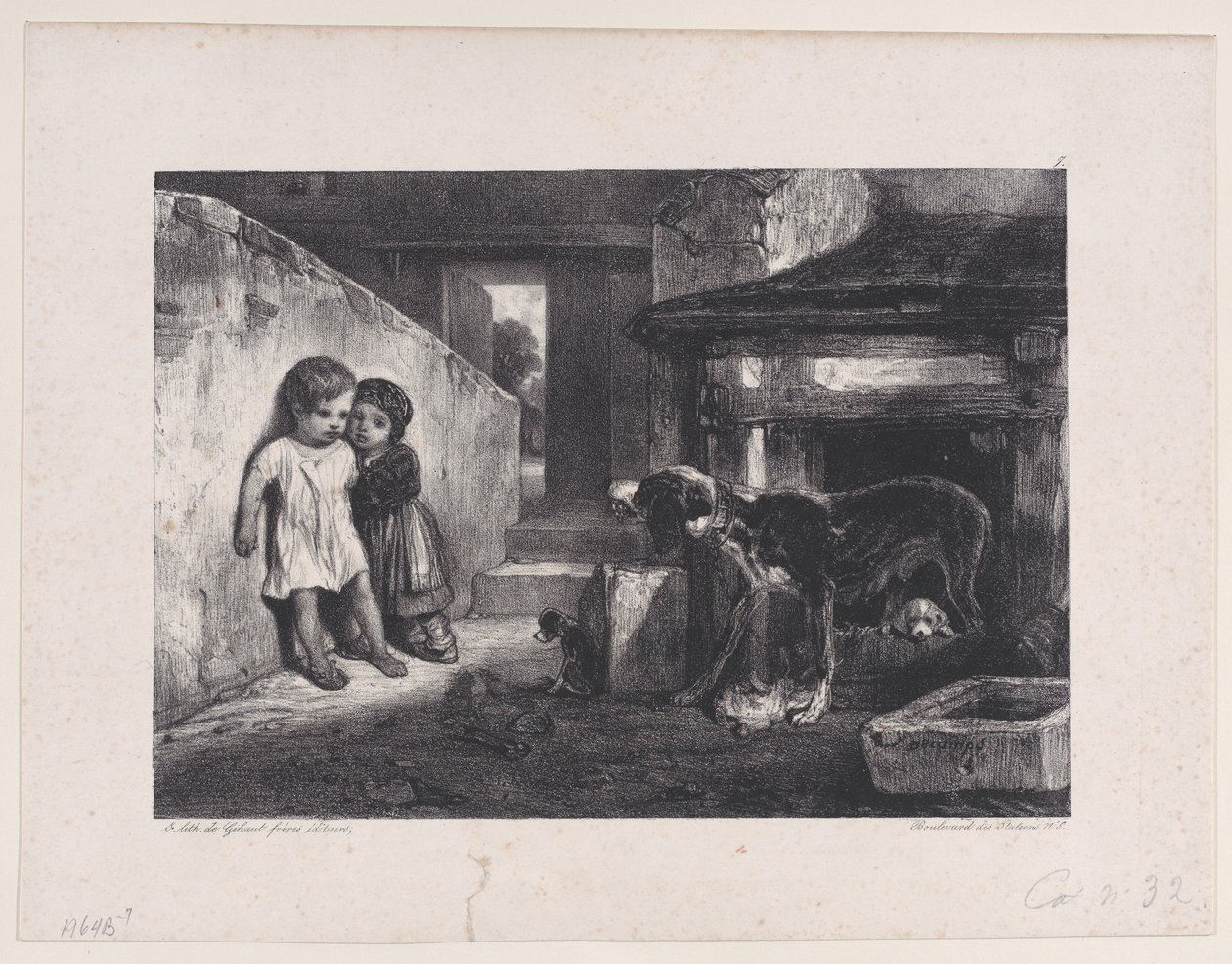 Children Frightened by Snarling Dog, from the series Hunting Scenes, 1829 by Alexandre Gabriel Decamps
