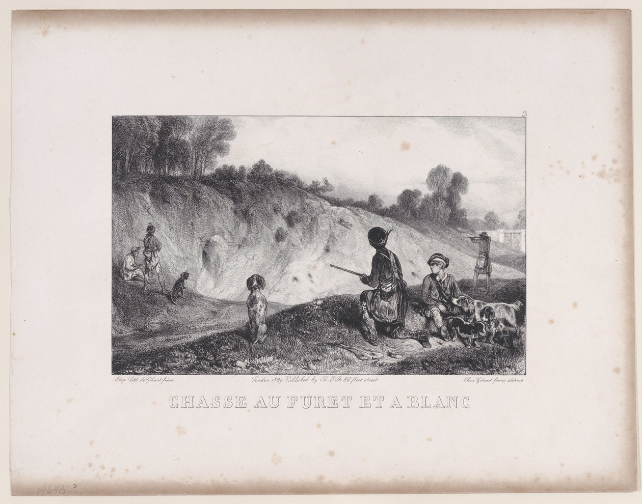 Hunting a Ferret with Blanks from the Series Hunting Scenes by Alexandre Gabriel Decamps