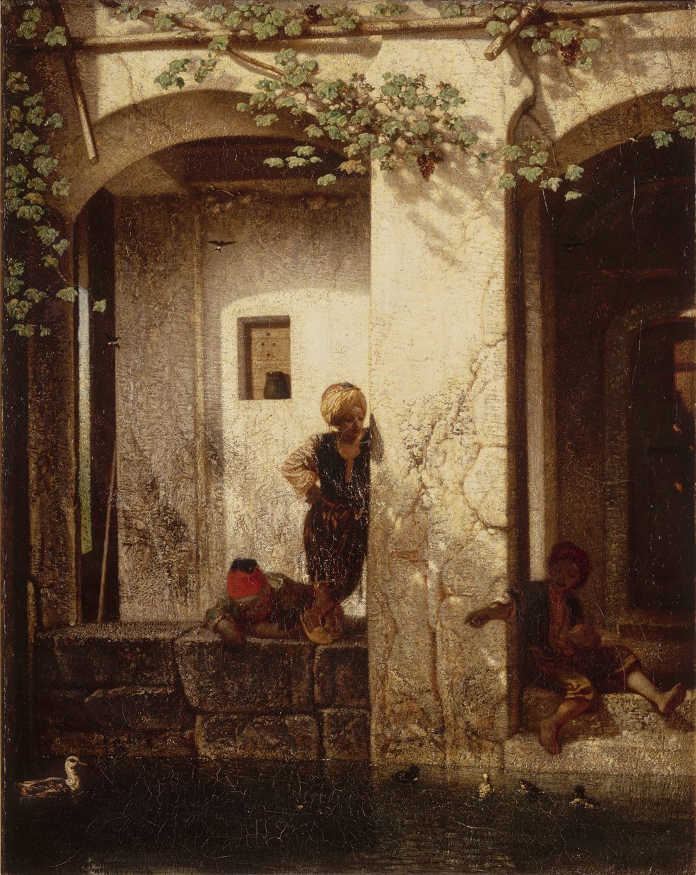 Souvenir of Asia Minor, also called Turkish Children by a Fountain by Alexandre Gabriel Decamps