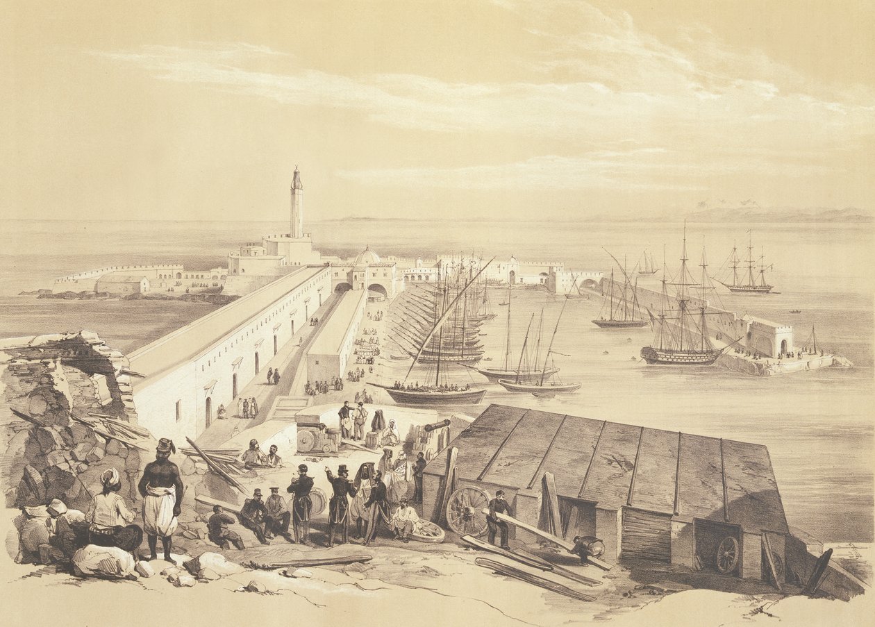 Port and Pier of Algiers, Engraved by Adolphe Jean-Baptiste Bayot by Alexandre Genet