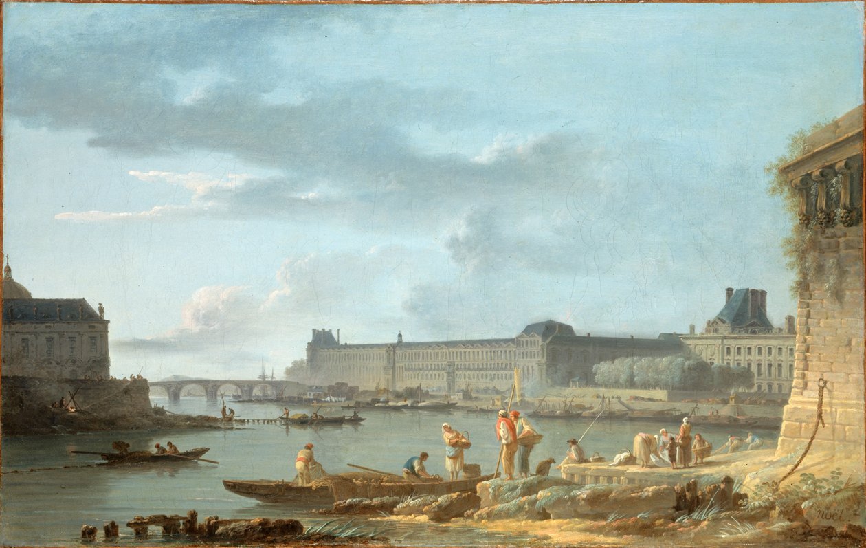 The Louvre and the Pont Royal, seen from the Pont-Neuf by Alexandre Jean Noel