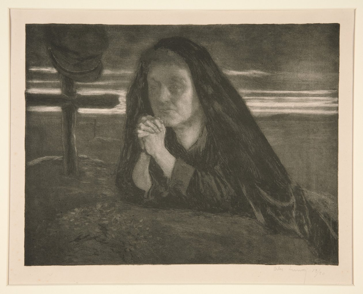 Untitled Study of Woman Praying at Soldier