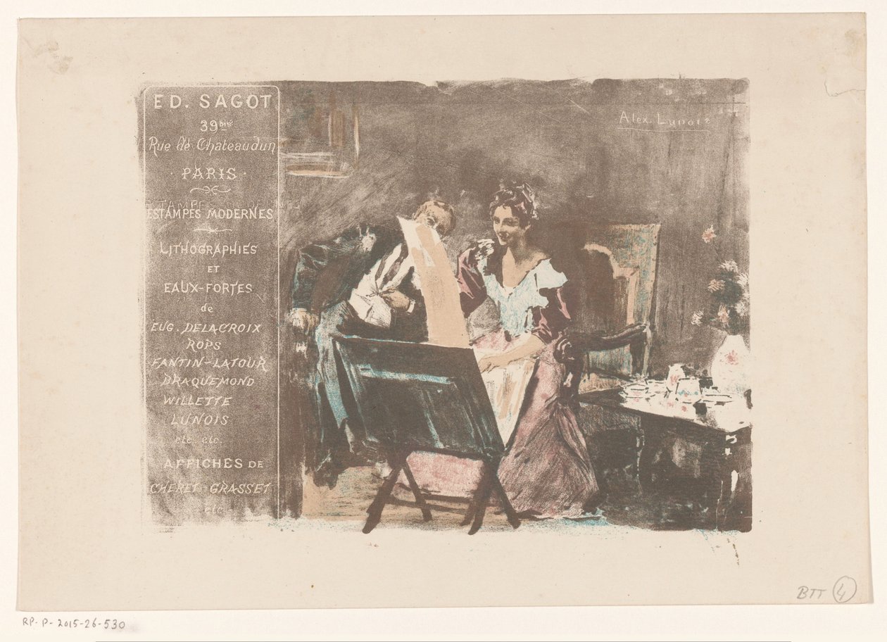 Visiting Card of Print Dealer Edmond Sagot in Paris by Alexandre Lunois