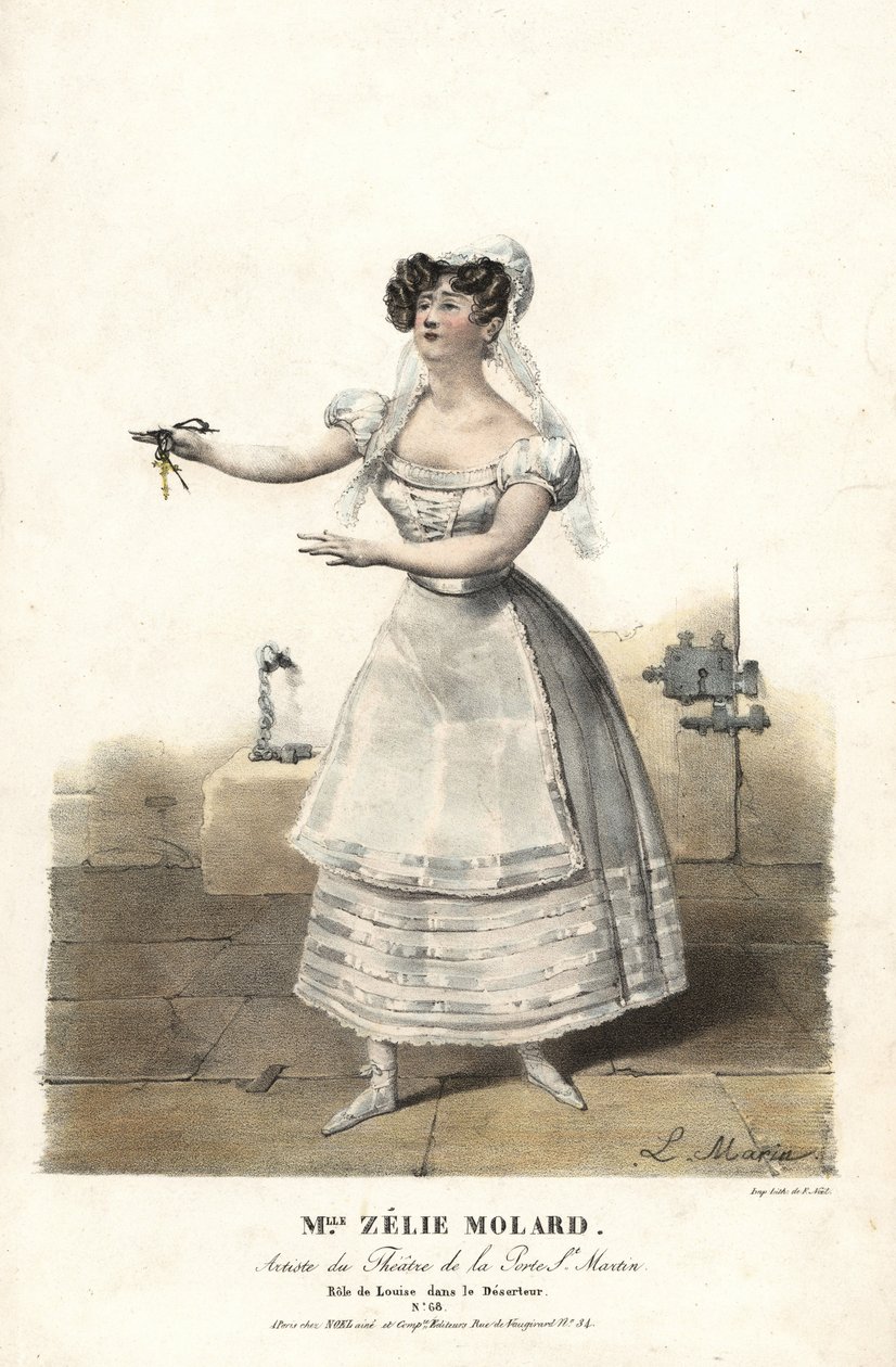 Dancer Miss Zelie Molard and Louise in Le Deserteur by Francois-Alexis Blache Jr., choreographed by Dauberval, Theatre de la Porte St. Martin by Alexandre Marie Colin