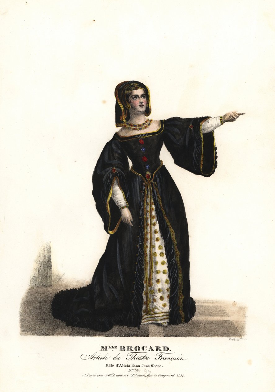 Miss Suzanne Brocard as Alicia in Jane Shore by Nepumucene Lemercier, Theatre Francais by Alexandre Marie Colin