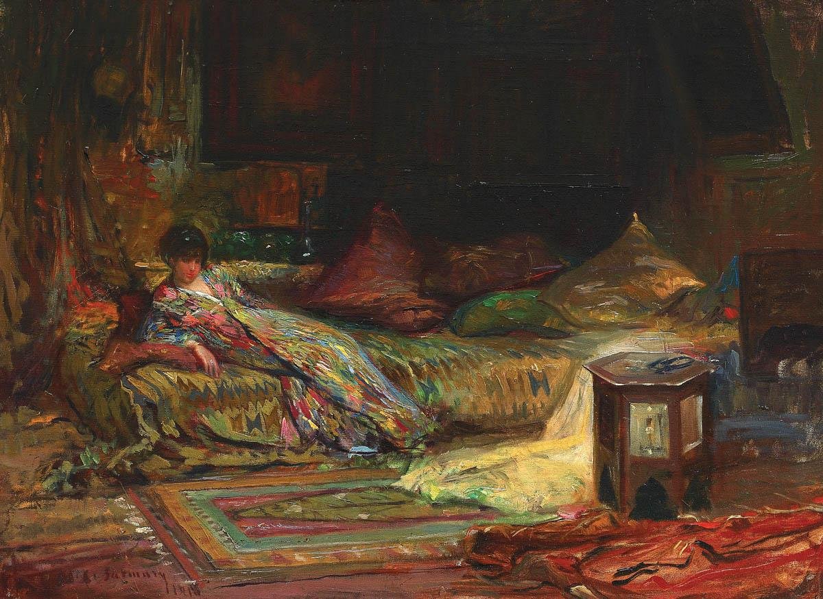 Oriental Interior Claudia Millian-Minulescu Posing in Oriental Interior by Alexandru Satmari