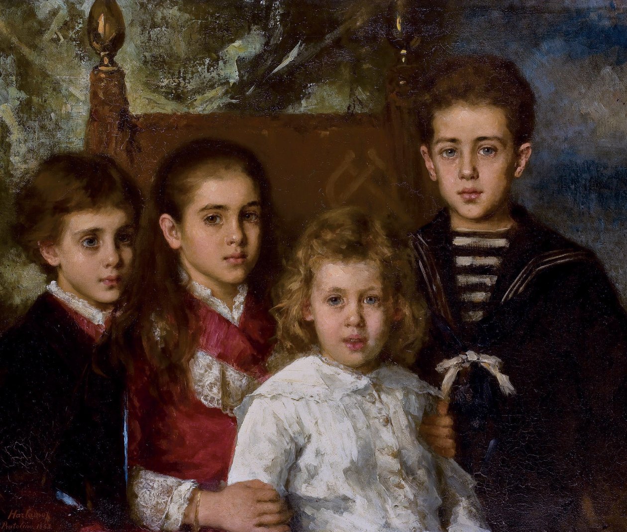 Portrait of the Children of Paul Pavlovich Demidoff by Alexei Harlamov