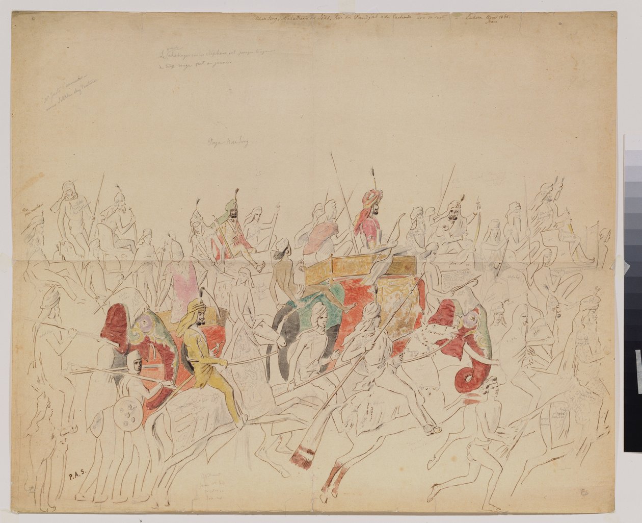 Maharaja Sher Singh (1807-1843) of Punjab and his court by Alexei Dmitrievich Saltykov