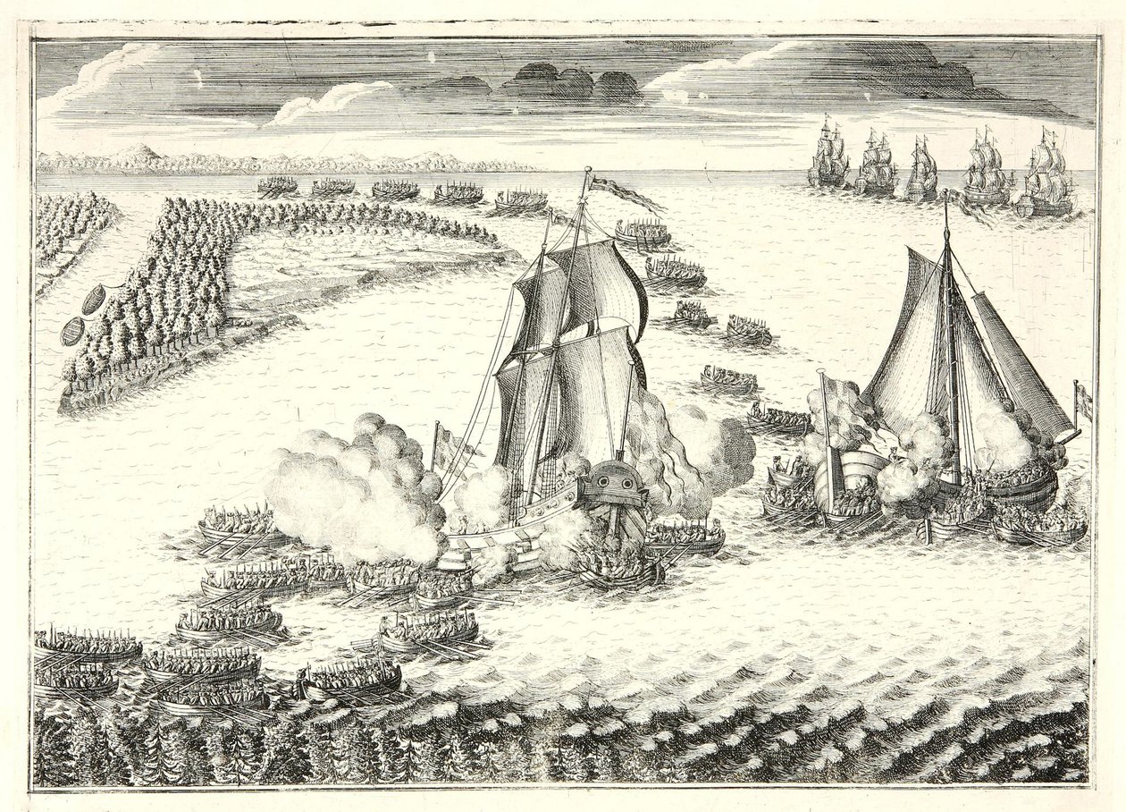 The Battle at the Mouth of the Neva on May 18, 1703 by Alexei Fyodorovich Zubov