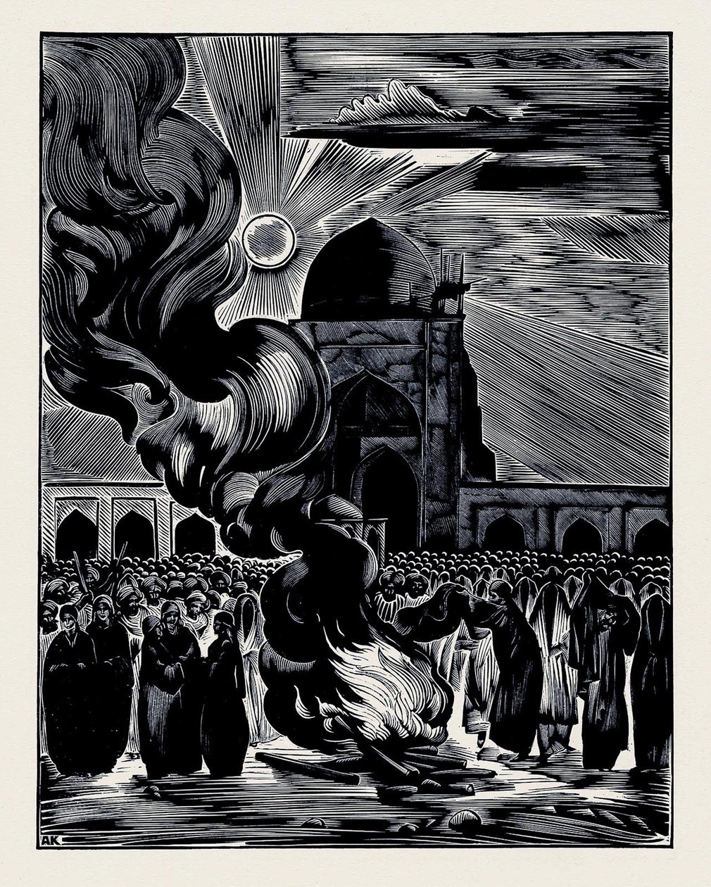 The Liberation of Muslim Women. Burning the Veil, 1928 by Alexei Ilyich Kravchenko