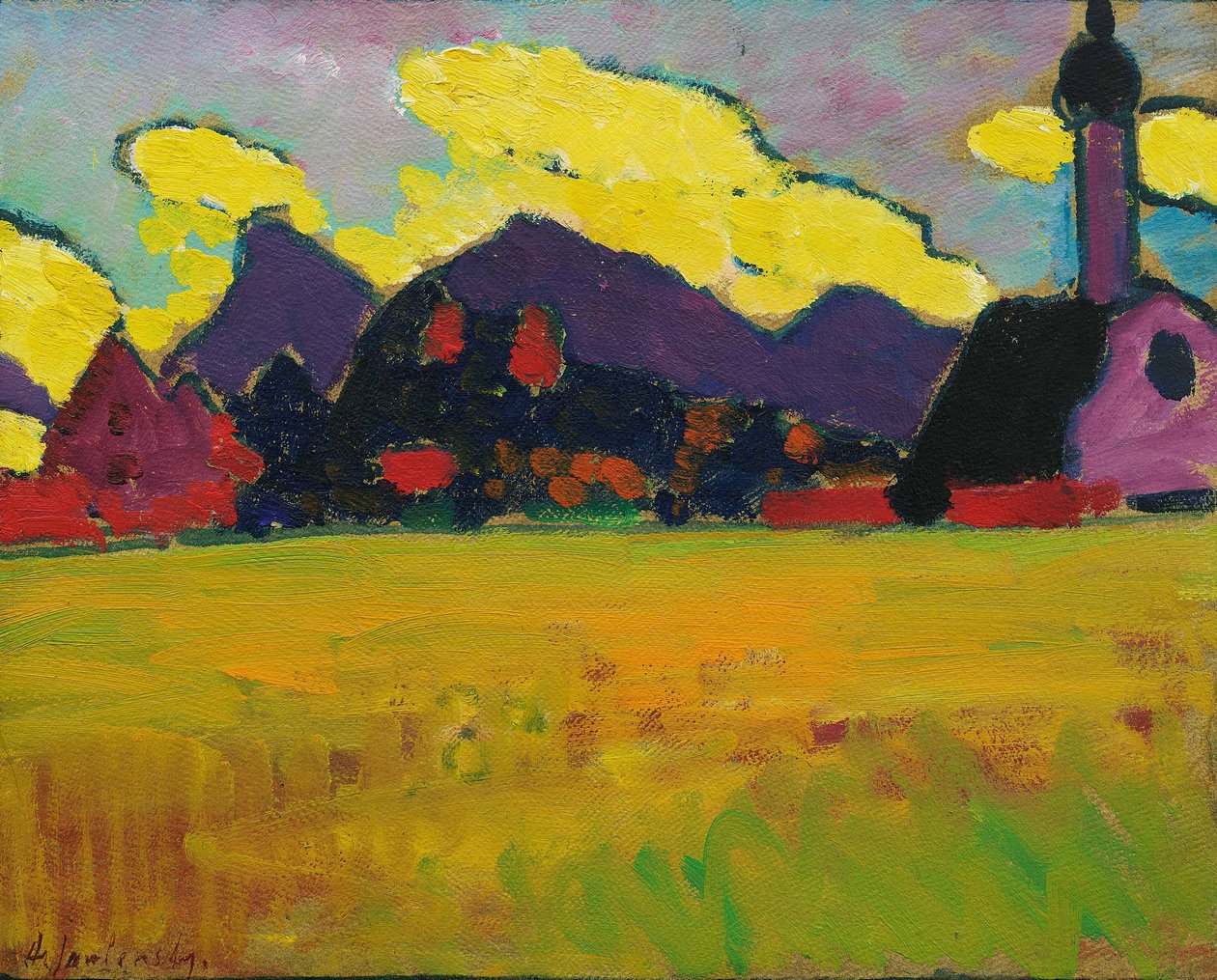 Landscape at Murnau, Yellow Evening Clouds, c. 1910 by Alexei Javlensky von