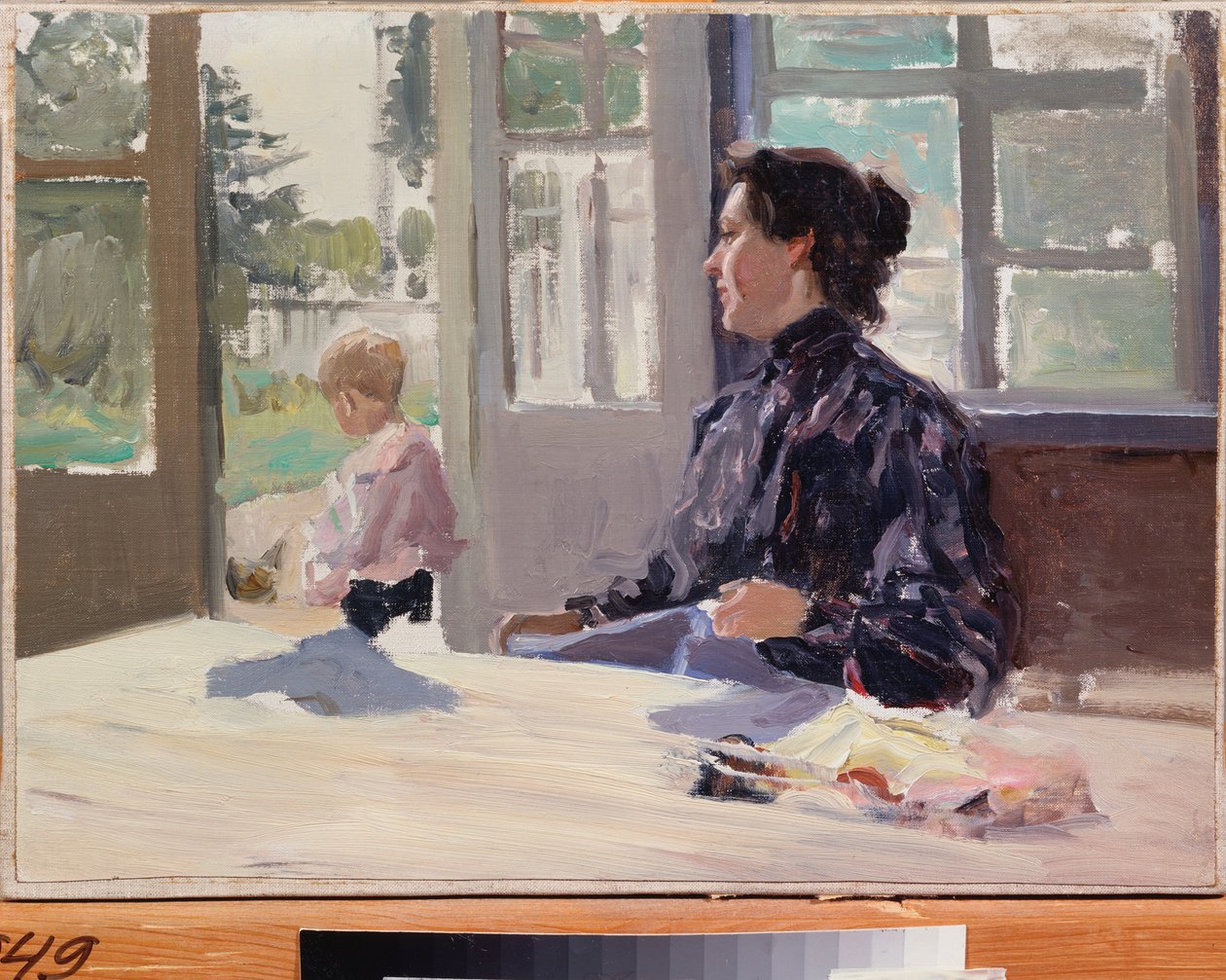 On The Terrace. Painting by Alexandre Stepanovich Stepanov, Russian Art, Late 19th-Early 20th Century, Modernism - State Art Museum, Nizhny Novgorod (Russia) by Alexei Steipanovitch Stepanov