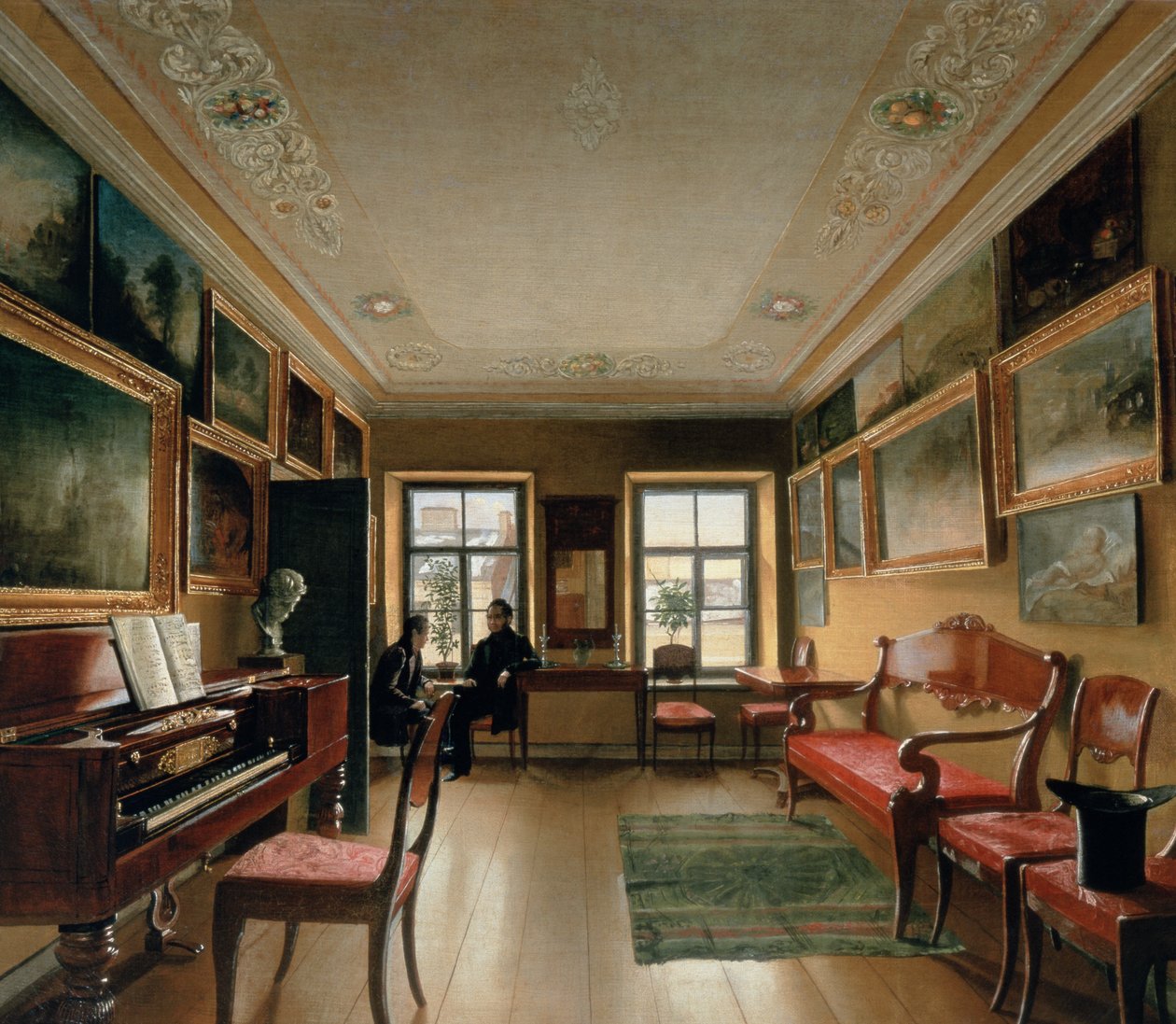 Interior of a Manor House, 1830s by Alexei Vasilievich Tyranov