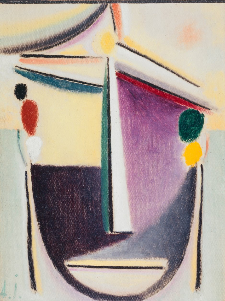 Abstract Head: Black-Yellow-Purple by Alexej von Jawlensky