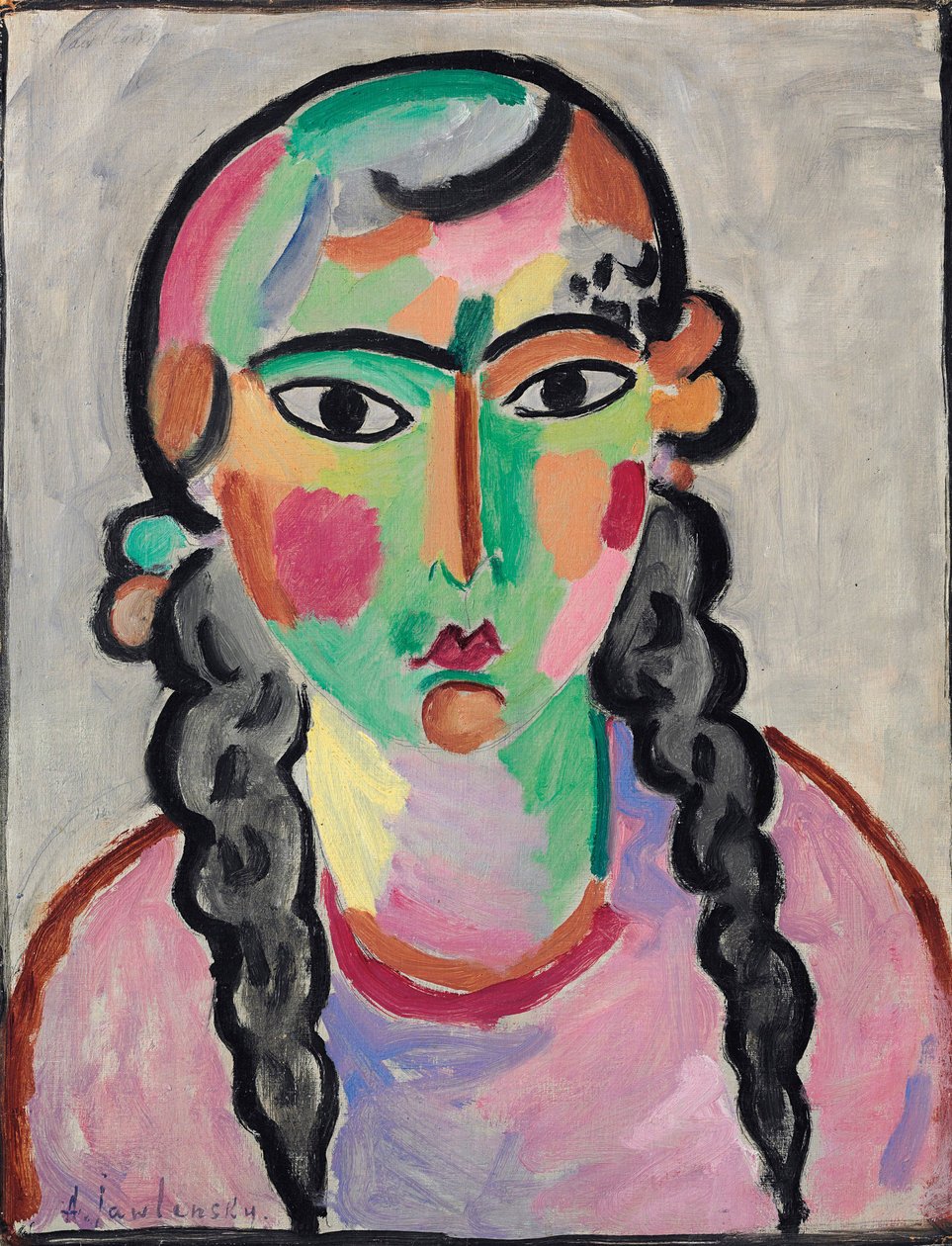 The Pale Girl with Grey Pigtails by Alexej von Jawlensky