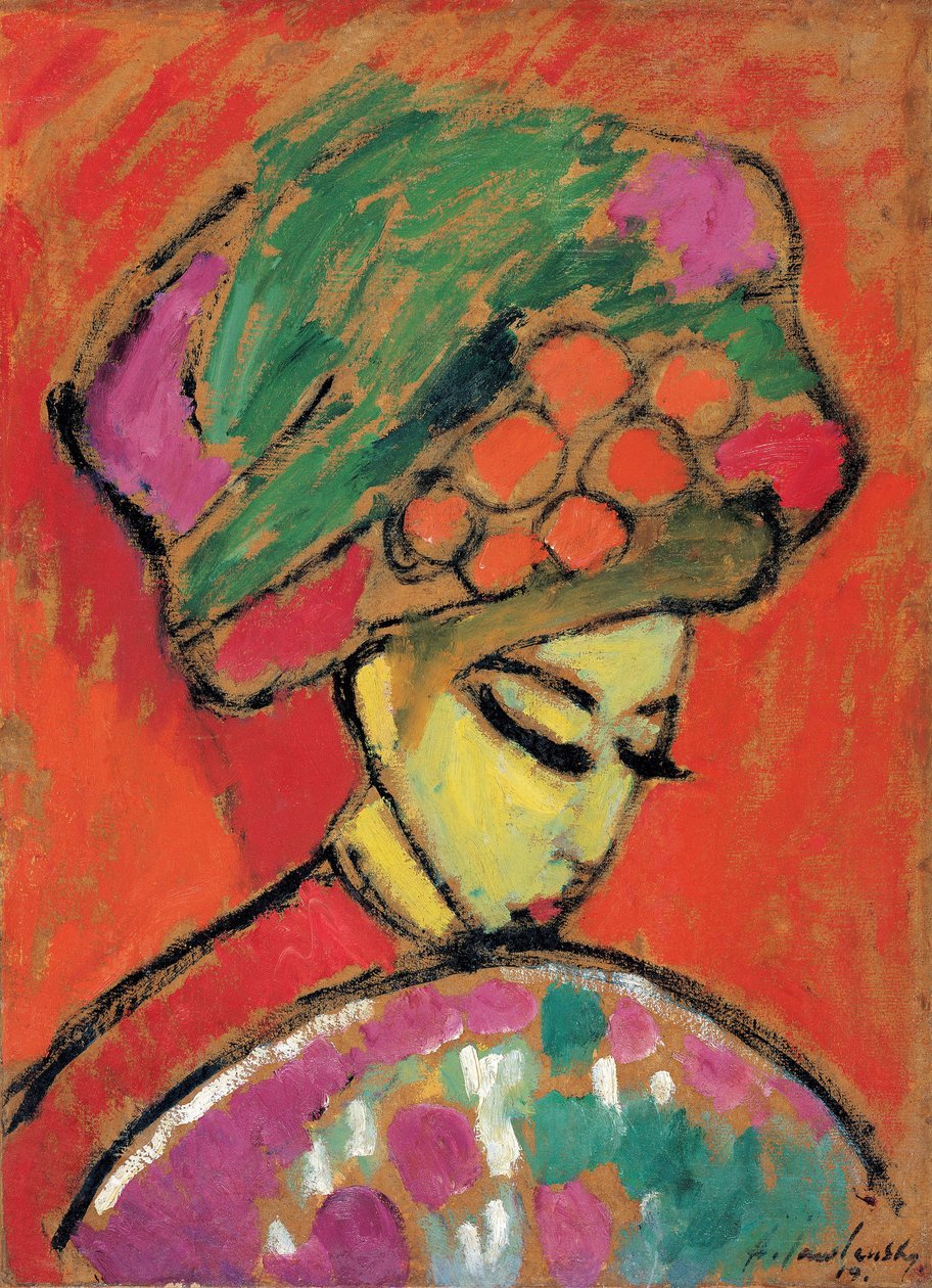 Young Girl with a Flowered Hat, 1910 by Alexej von Jawlensky