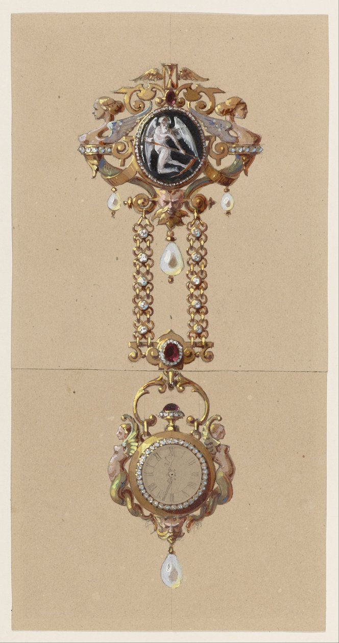 Design for a Chatelaine with Watch by Alexis Falize