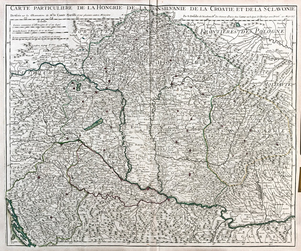 Hungary, Romania, Croatia (Spalato) by Alexis Hubert Jaillot