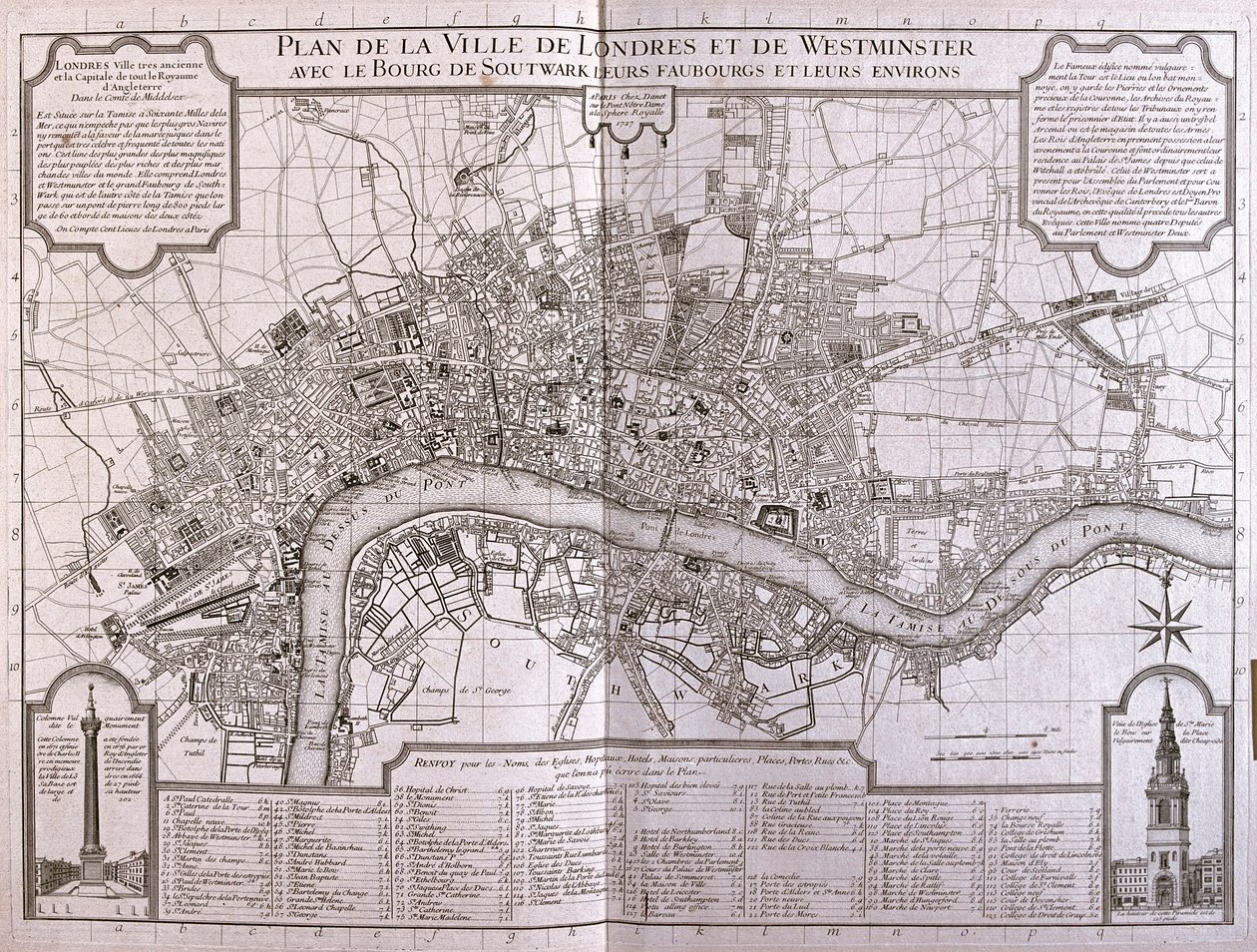 London and Westminster, England by Alexis Hubert Jaillot