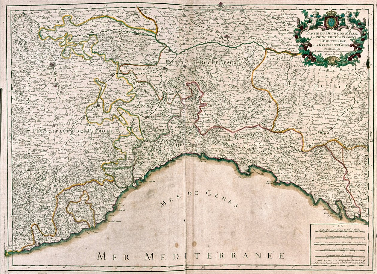 Milan, Genoa and Piedmont, Italy by Alexis Hubert Jaillot