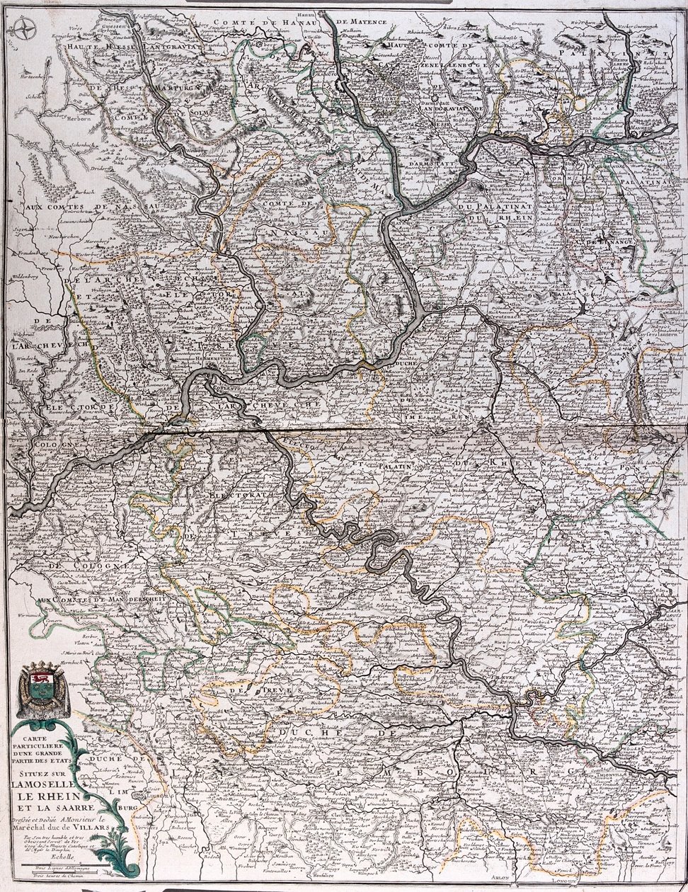 The States on the River of the Mosella, Reno and Saar, Germany by Alexis Hubert Jaillot