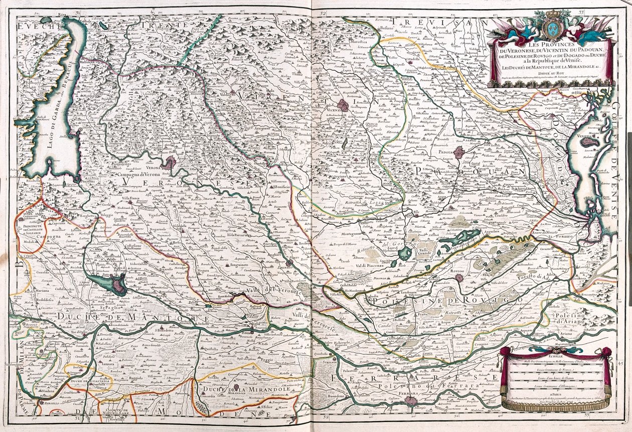 Verona, Vicenza, Padua, Polesine and Rovigo, Italy by Alexis Hubert Jaillot