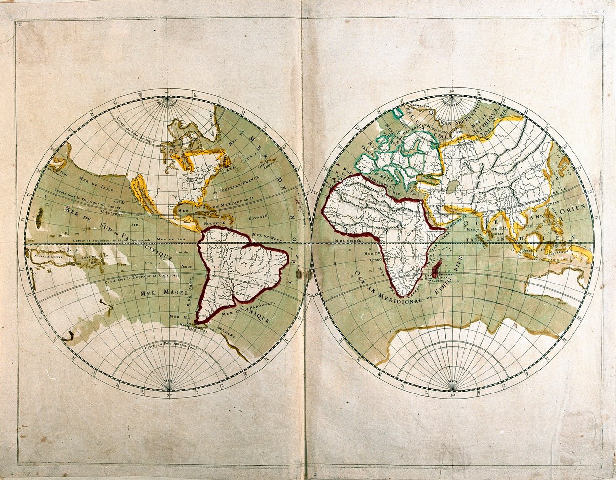 World Map by Alexis Hubert Jaillot