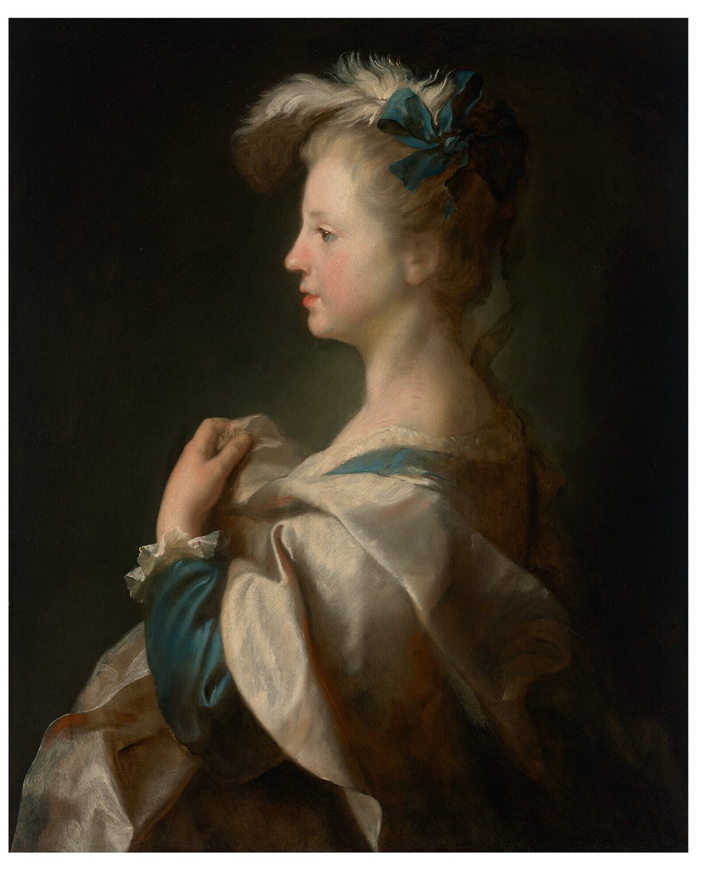 Portrait of a Girl, Half-length, in Profile, in Fancy Dress by Alexis Grimou