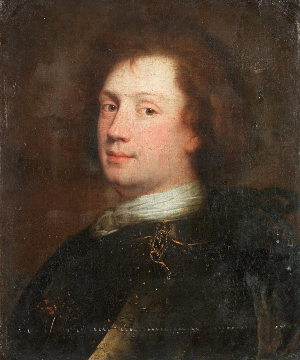 Portrait of a Man, Bust-Length, in a White Cravat and Armour by Alexis Grimou