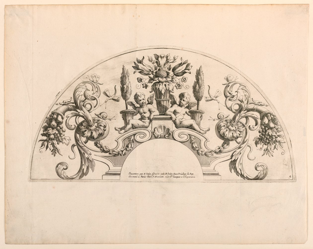 Fan Leaves, Fifth and Sixth Plates of the Set, "Divers Desseins de Grands Eventails, Encrans, et Autres Ornamens, Inventés et Gravés par Nicolas Loire" by Alexis Loir