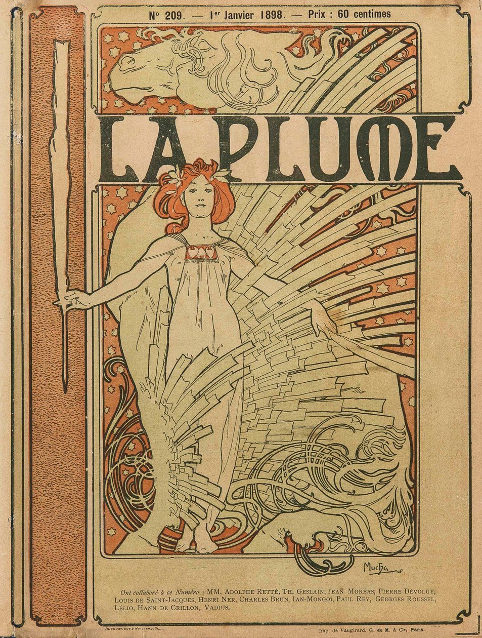 Cover of La Plume No 209, 1898 by Alfons Marie Mucha