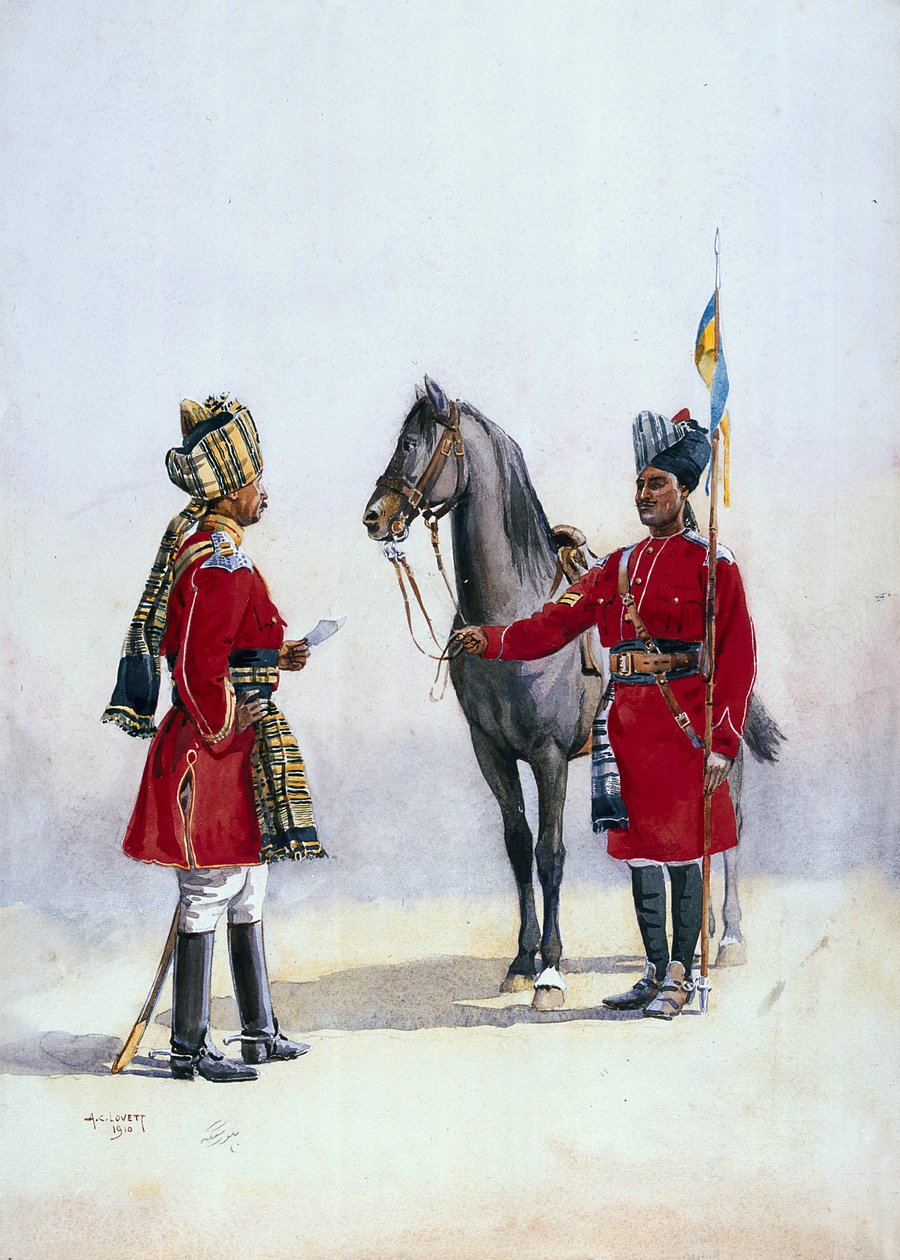 Alwar Lancers, Commandment and Chohan Rajput, illustration for 