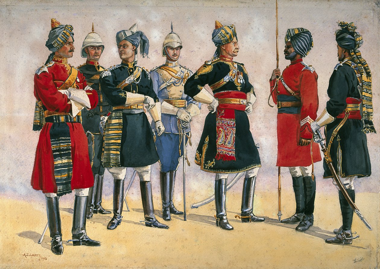 British Officers, Indian Army, illustration for 