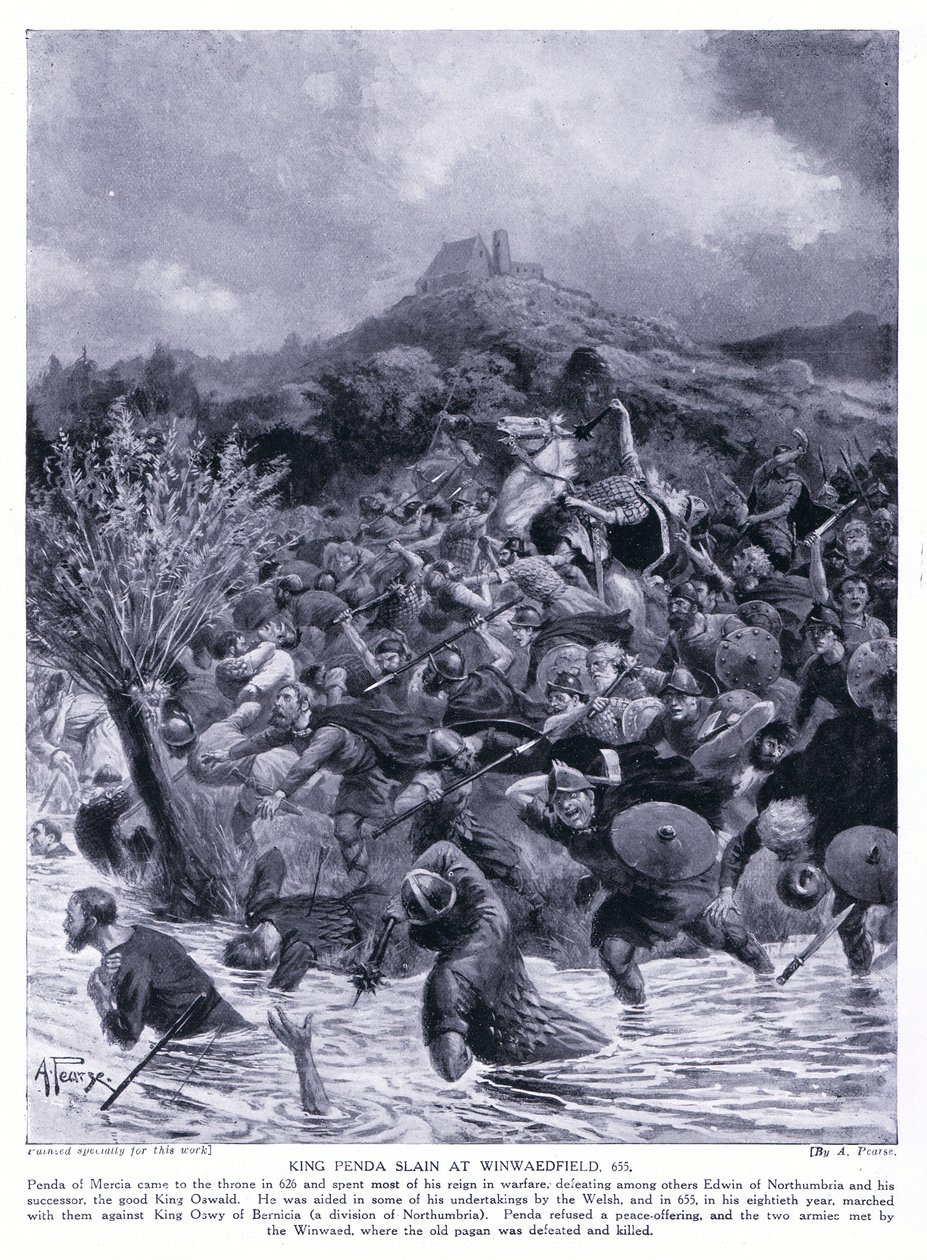 King Penda Slain at Winwaedfield AD655, 1920