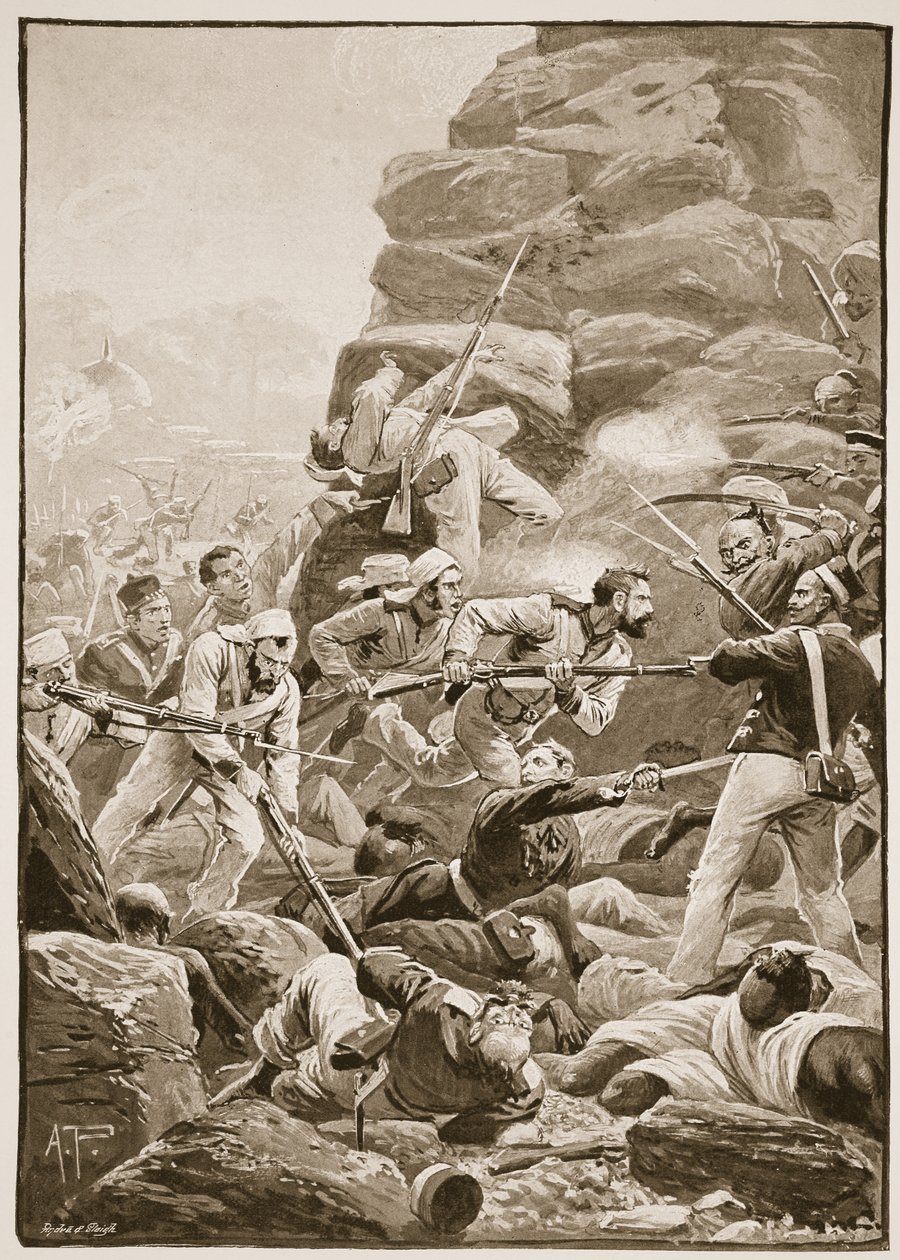 The Stormers dashed over the debris of the breach, illustration from 