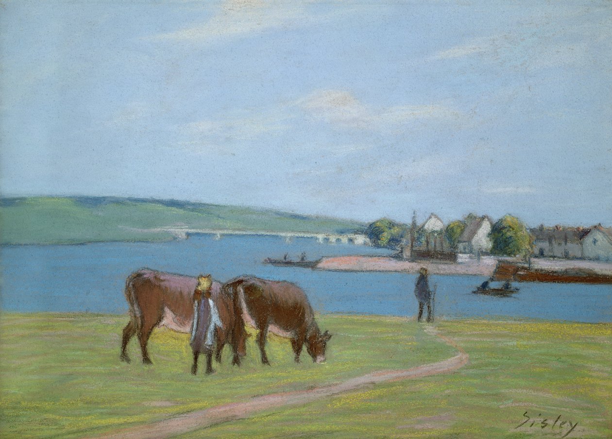 Cows on the Banks of the Seine at Saint-Mammes by Alfred Sisley