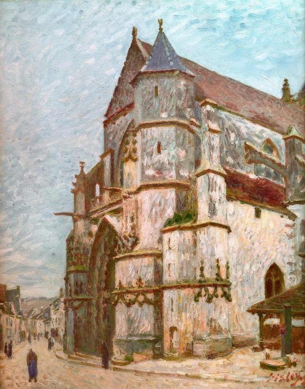 Church in Moret in Winter by Alfred Sisley