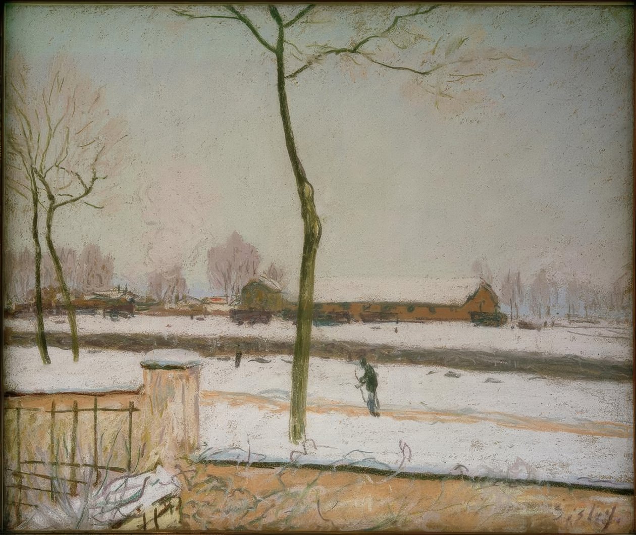 Moret - Winter Landscape by Alfred Sisley