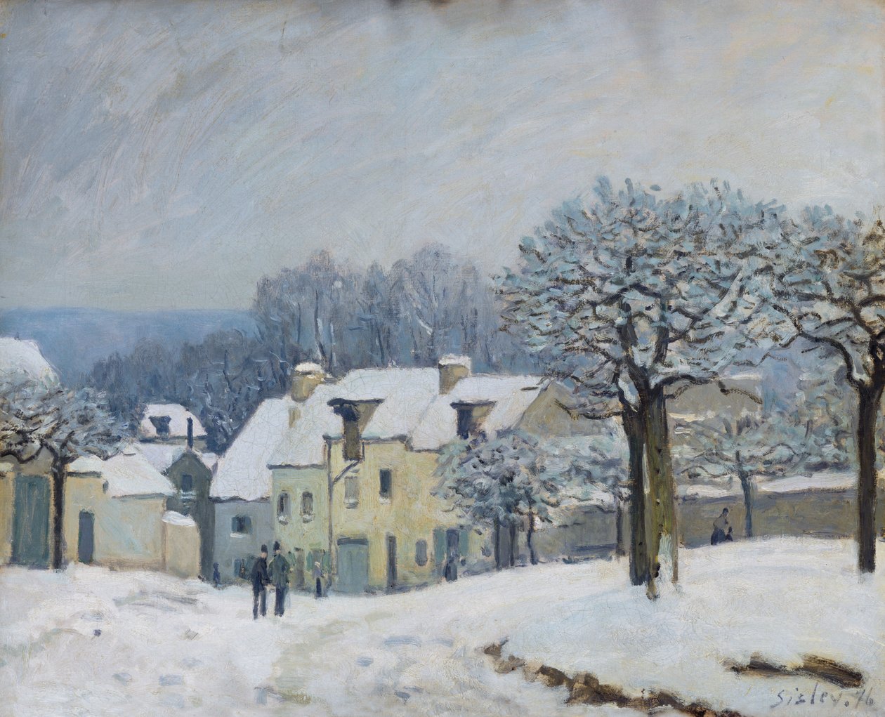 The Place du Chenil at Marly-le-Roi, Snow, 1876 by Alfred Sisley