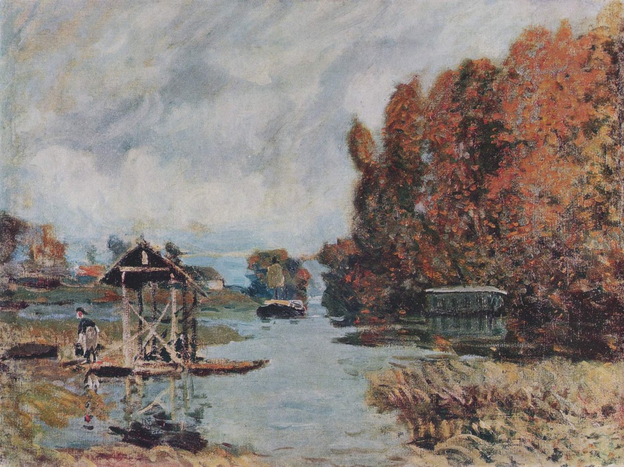 Washerwomen of Bougival by Alfred Sisley