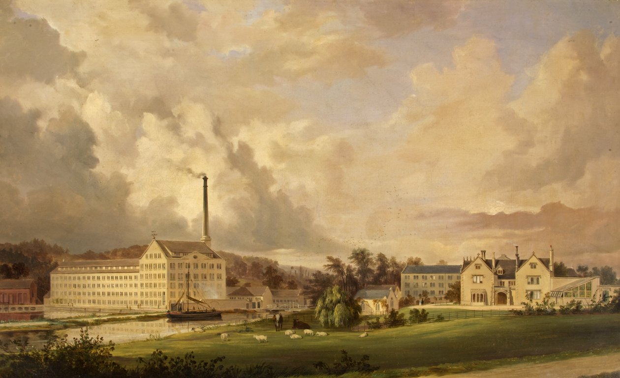 Ebley Cloth Mills, Stroud, Gloucestershire by Alfred Newland Smith