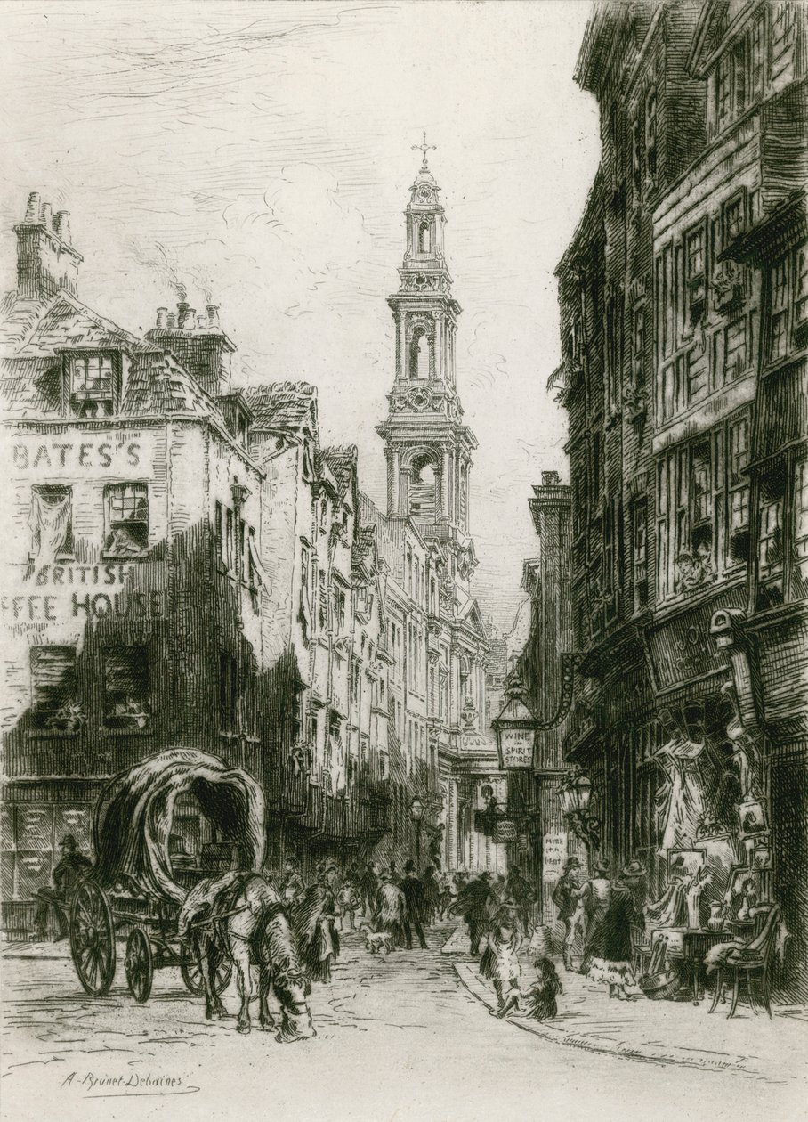 Drury Lane, London by Alfred-Louis Brunet-Debaines