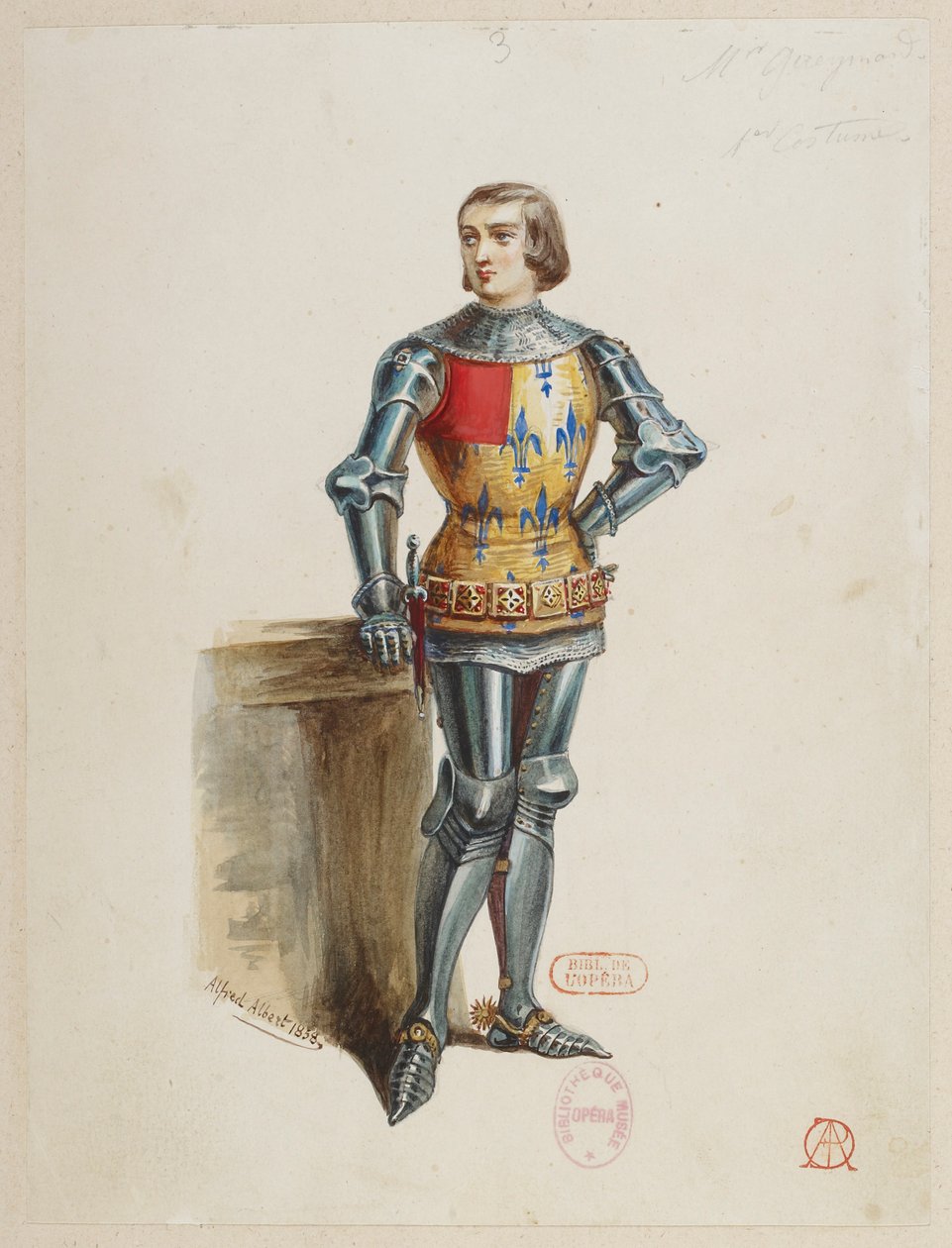 La Magicienne - Costume Designs by Alfred Albert - (René), M. Gueymard, 1st Costume by Alfred Albert